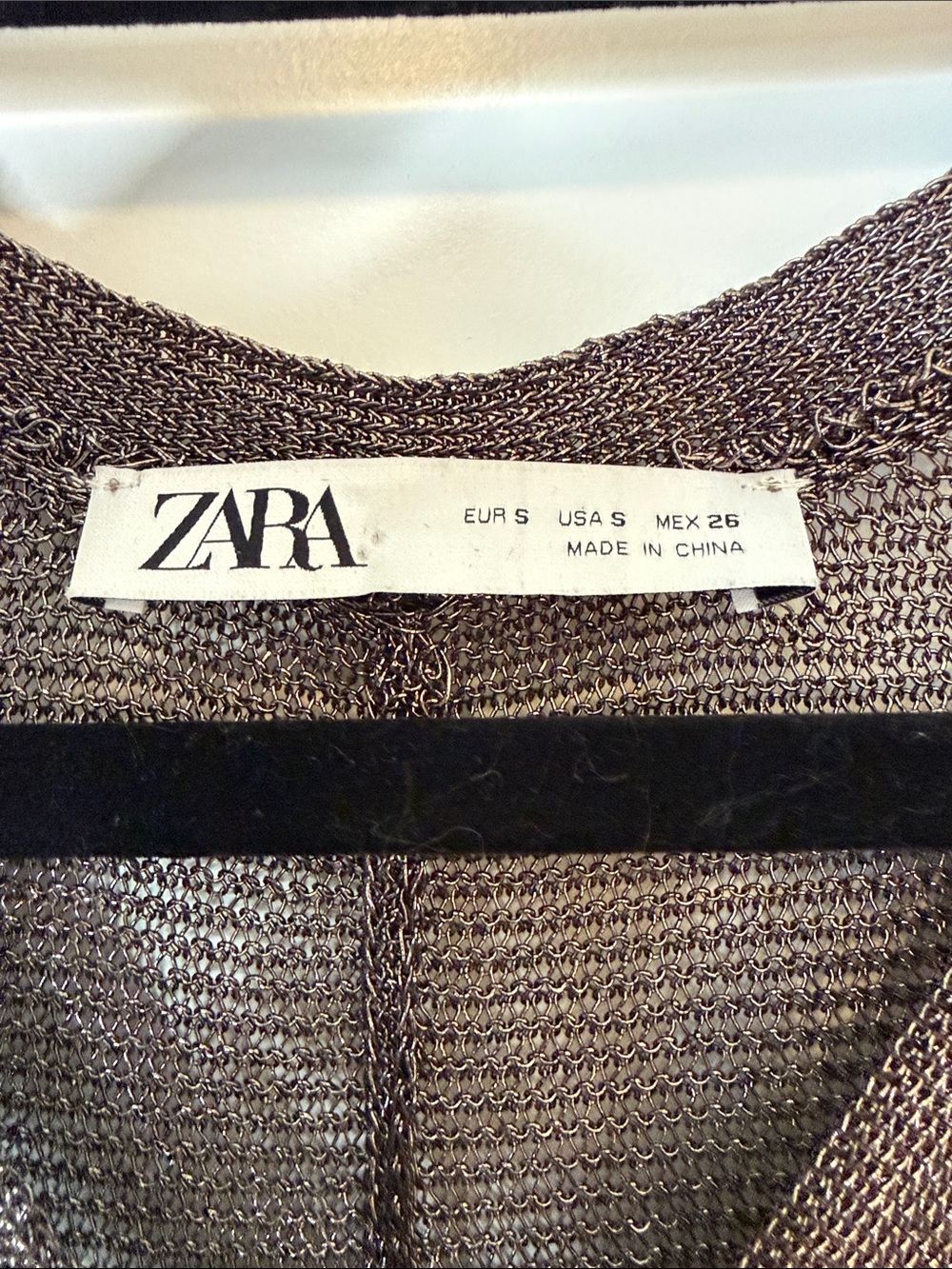 Zara Metallic Mesh Knit Bomber Cardigan|
Size S - Picture 4 of 8